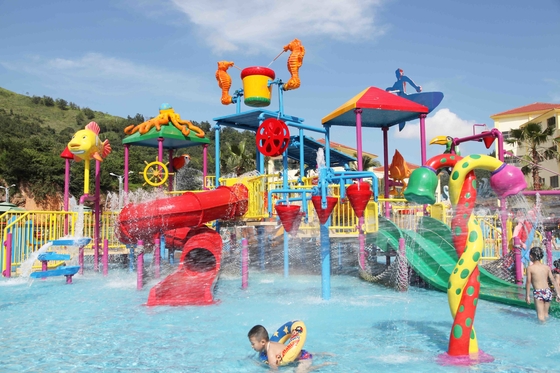 Açık Ticari Emniyetli Fiberglas Çocuk Su Parkı Aqua Park Su Evi