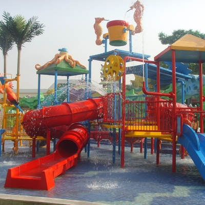 Su Parkı Ekipmanları, 50 Binici için Çocuk Su Bahçesi 17.5 * 11 * 7m