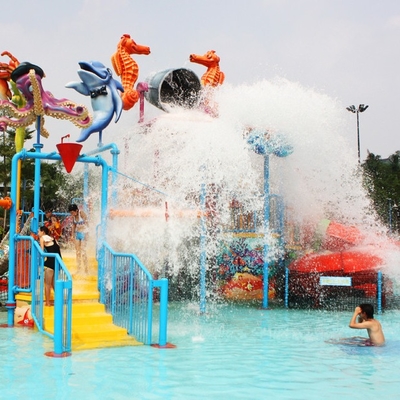 Su Parkı Ekipmanları, 50 Binici için Çocuk Su Bahçesi 17.5 * 11 * 7m
