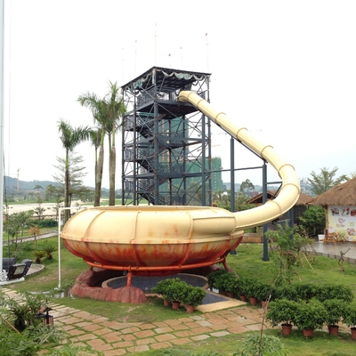 Joy Ride Space Bowl Slide / FRP + Stainless Steel Play Equipment For Schools / Water Park