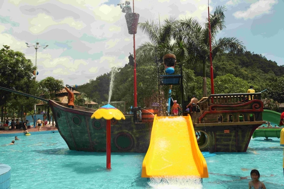Large Holiday Resort Fiberglass Pirate Ship For Theme Water Parks , 19*13.6*9m