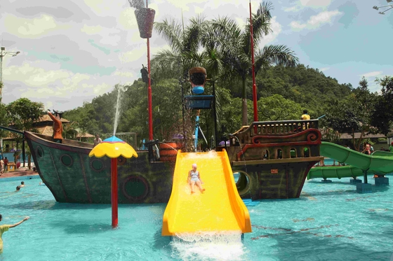 Large Holiday Resort Fiberglass Pirate Ship For Theme Water Parks , 19*13.6*9m