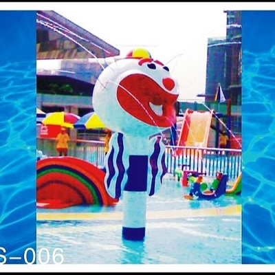 Fiberglass Clown Spray Park Ekipmanları Su Parkı için 3 - 5 Kişilik Aqua Play İstasyonu