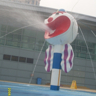 Fiberglass Clown Spray Park Ekipmanları Su Parkı için 3 - 5 Kişilik Aqua Play İstasyonu