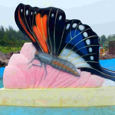 Multicolored Swimming Pool Water Slides , Kids Butterfly Outdoor Water Slides Games for Water Park