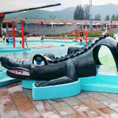 Su Parkı Ekipmanları Crocodile Slide, Çocuklar İçin Küçük Su Havuzu Slaytları