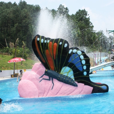 Indoor Water Playground Equipment Kids Water Pool Slides Butterfly Fiberglass