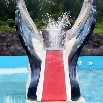 Indoor Water Playground Equipment Kids Water Pool Slides Butterfly Fiberglass