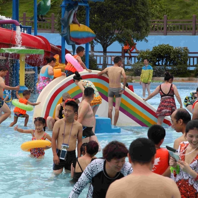Commercial Rainbow Bridge Fiberglass Water Park Pool Slides for Kids