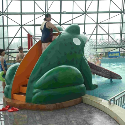 Frog Shaped Water Pool Slides , Aqua Park Fiberglass Slide Water Play Games for Water park
