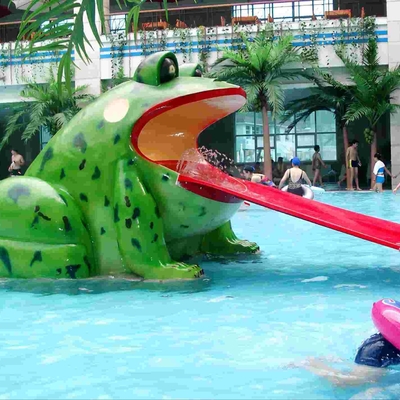 Frog Shaped Water Pool Slides , Aqua Park Fiberglass Slide Water Play Games for Water park