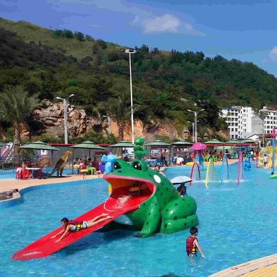Kurbağa Şelale Su Havuzu Slaytları, Çocuk Parkı için Aqua Park Fiberglas Küçük Kaydırak