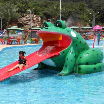 Kurbağa Şelale Su Havuzu Slaytları, Çocuk Parkı için Aqua Park Fiberglas Küçük Kaydırak