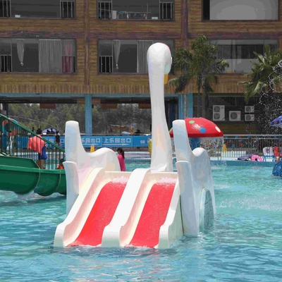 Kapalı Veya Açık Beyaz Swan Fiberglas Havuz Kaydırağı, Su Eğlence Parkı Çocuk Su Kaydırağı