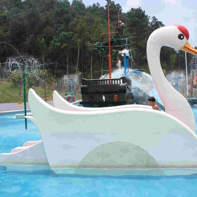 Kapalı Veya Açık Beyaz Swan Fiberglas Havuz Kaydırağı, Su Eğlence Parkı Çocuk Su Kaydırağı
