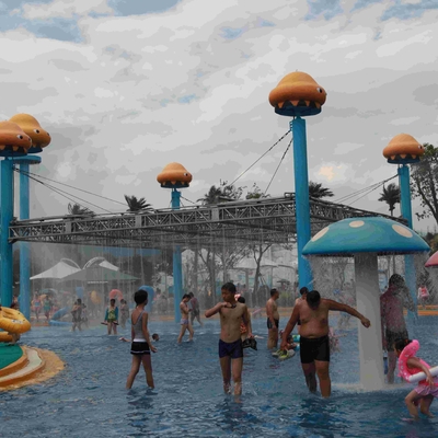Jellyfish World Structures Outdoor Aqua Play Water Park Equipment For Family Interaction