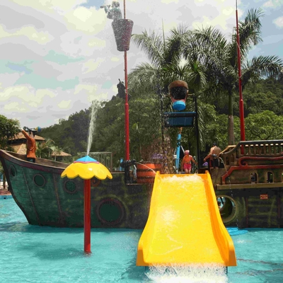 Large Holiday Resort Fiberglass Pirate Ship For Theme Water Parks , 19*13.6*9m