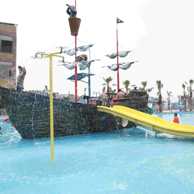 Large Holiday Resort Fiberglass Pirate Ship For Theme Water Parks , 19*13.6*9m