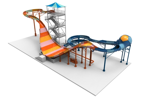 Tema Parkı Projesi için Sihirli Uçan Battaniye Fiberglas Su Kaydırak Platformu 20m