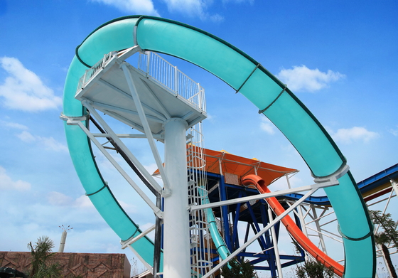 Vison Aqua Loop Fiberglass Water Slide 16m Platform Height