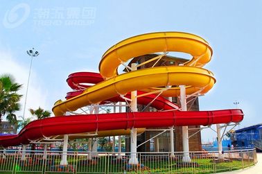 Funny Stainless Steel Close Spiral Slide 11m Latform Height , 6-8mm Slide Body