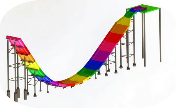 Heyecan Arayanlar İçin 90° Dikey Düşüş Duvarlı, 12m Platform Yüksekliğine ve 2 Kişilik Salı Olan U Şeklinde Su Kaydırağı