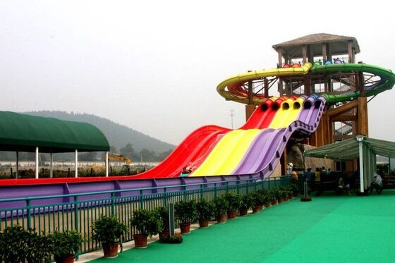 Octopus Slide - 6 Racing Lanes Multi-Lane Water Slide with Customizable Platform and Mat Riding