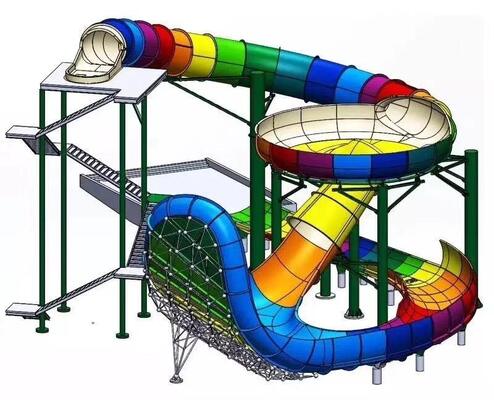 18m Yüksek Fiberglas Gökyüzü Çukuru Kaydırağı, 12m Süper Kase ve 4 Kişilik Sal ile Heyecan Verici Yolculuk