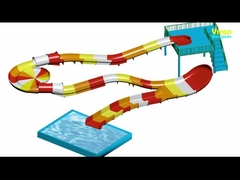 Su parkında çocuklar / yetişkinler için gökkuşağı rengi olan paslanmaz çelik fiberglass su kaydırmaları